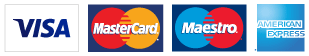 We accept the following cards Visa, Mastercard, Maestro, American Express. You can pay also using PayPal.